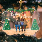 Personalisierte Besties Freund für immer unregelmäßige Form Acryl Ornament Weihnachtsgeschenk für Freund Schwester