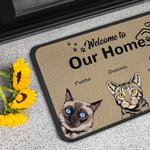 Henkilökohtainen Tervetuloa kotiini ovimatto joulu tai syntymäpäivälahja koiran ystäville kissan ystäville kodin Essentials