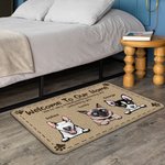 Personalized Welcome To Our Home Door Mat Christmas or Birthday Gift for Dog Lovers Cat Lovers Home Essentials