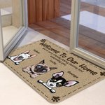 Personalized Welcome To Our Home Door Mat Christmas or Birthday Gift for Dog Lovers Cat Lovers Home Essentials