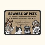 Personalized Beware Of Pet Door Mat Pet Lover Christmas or Birthday Gift for Dog Lovers Cat Lovers Home Essentials
