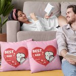 Henkilökohtainen Best Dad Ever Pet Heart Shape Design Throw Pillow Cover syntymäpäivälahja lemmikkieläinten rakastaja omistaja sohvan sisustus