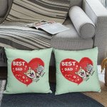 Henkilökohtainen Best Dad Ever Pet Heart Shape Design Throw Pillow Cover syntymäpäivälahja lemmikkieläinten rakastaja omistaja sohvan sisustus