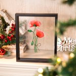 Marco personalizado de foto de cristal con ramo de flores de nacimiento familiar regalo de cumpleaños Navidad Día de la Madre para mamá y abuela