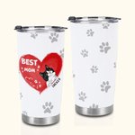 Gepersonaliseerde Beste Moeder Hart Huisdier Paw Print 20oz Tumbler Naam Tumbler met Deksel Verjaardagscadeau voor Pet Lover