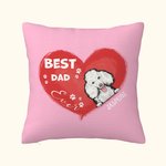 Henkilökohtainen Best Dad Ever Pet Heart Shape Design Throw Pillow Cover syntymäpäivälahja lemmikkieläinten rakastaja omistaja sohvan sisustus