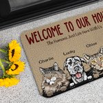 Henkilökohtainen Ihmiset vain asuvat täällä kanssamme Ovimatto joululahja syntymäpäivälahja lemmikkieläinten ystäville omistajille