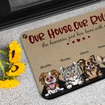 Gepersonaliseerde Ons Huis Onze Regels Deurmat Kerstcadeau Verjaardagscadeau voor dierenliefhebbers