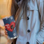 Personalizzato Best Dog Mom Heart Pet Paw Print 20oz Tumbler Nome Tumbler con coperchio Regalo di compleanno per gli amanti degli animali domestici