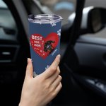 Personalizzato Best Dog Mom Heart Pet Paw Print 20oz Tumbler Nome Tumbler con coperchio Regalo di compleanno per gli amanti degli animali domestici