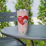 Henkilökohtainen paras isä sydän lemmikkieläinten tassutulostus 20oz Tumbler nimi Tumbler kannella Syntymäpäivälahja lemmikkieläinten ystävälle