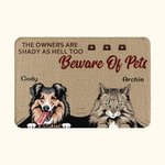 Tapis de porte personnalisé Beware Of Pets Cadeau de Noël Cadeau d'anniversaire pour les amoureux des animaux de compagnie
