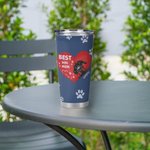 Personalizzato Best Dog Mom Heart Pet Paw Print 20oz Tumbler Nome Tumbler con coperchio Regalo di compleanno per gli amanti degli animali domestici
