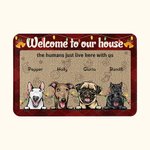Henkilökohtainen Ihmiset vain asuvat täällä kanssamme Ovimatto Joululahja Syntymäpäivälahja lemmikkieläinten ystäville