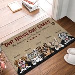 Gepersonaliseerde Ons Huis Onze Regels Deurmat Kerstcadeau Verjaardagscadeau voor dierenliefhebbers