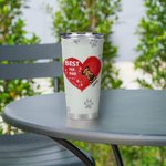 Henkilökohtainen Best Fur Dad Heart Pet Paw Print 20oz Tumbler Nimi Tumbler kannella Syntymäpäivälahja lemmikkieläinten ystävälle