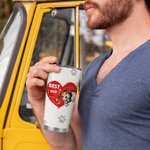 Henkilökohtainen paras isä sydän lemmikkieläinten tassutulostus 20oz Tumbler nimi Tumbler kannella Syntymäpäivälahja lemmikkieläinten ystävälle