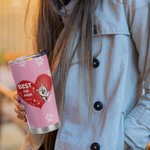 Henkilökohtainen Best Fur Mom Heart Pet Paw Print 20oz Tumbler Nimi Tumbler kannella Syntymäpäivälahja lemmikkieläinten ystävälle