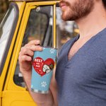 Henkilökohtainen Best Fur Dad Heart Pet Paw Print 20oz Tumbler Nimi Tumbler kannella Syntymäpäivälahja lemmikkieläinten ystävälle