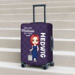 Personalized Just A Girl Boy Who Loves Traveling Luggage Protective Cover Fits 18-32 Inches Suitcase with Concealed Zipper Gift for Travel Lover