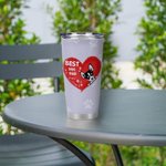 Gepersonaliseerde Beste Hond Vader Hart Huisdier Paw Print 20oz Tumbler Naam Tumbler met Deksel Verjaardagscadeau voor Pet Lover