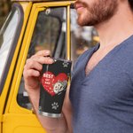Henkilökohtainen paras kissa isä sydän lemmikkieläinten tassupainatus 20oz Tumbler nimi Tumbler kannella syntymäpäivälahja lemmikkieläinten ystävälle kuumille ja kylmille juomille