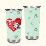 Henkilökohtainen Best Cat Mom Heart Pet Paw Print 20oz Tumbler nimi Tumbler kansi syntymäpäivälahja lemmikkieläinten ystävälle