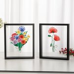 Marco personalizado de foto de cristal con ramo de flores de nacimiento familiar regalo de cumpleaños Navidad Día de la Madre para mamá y abuela