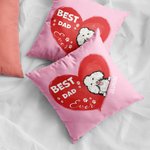 Henkilökohtainen Best Dad Ever Pet Heart Shape Design Throw Pillow Cover syntymäpäivälahja lemmikkieläinten rakastaja omistaja sohvan sisustus