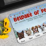 Gepersonaliseerd Likken En Springen Echt Opgewonden Je Bent Hier Deurmat Verjaardagscadeau voor Huisdierliefhebber
