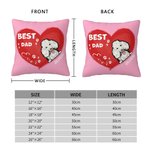Henkilökohtainen Best Dad Ever Pet Heart Shape Design Throw Pillow Cover syntymäpäivälahja lemmikkieläinten rakastaja omistaja sohvan sisustus