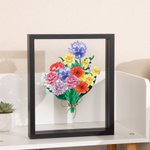 Marco personalizado de foto de cristal con ramo de flores de nacimiento familiar regalo de cumpleaños Navidad Día de la Madre para mamá y abuela