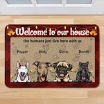 Henkilökohtainen Ihmiset vain asuvat täällä kanssamme Ovimatto Joululahja Syntymäpäivälahja lemmikkieläinten ystäville
