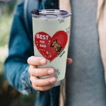 Henkilökohtainen Best Fur Dad Heart Pet Paw Print 20oz Tumbler Nimi Tumbler kannella Syntymäpäivälahja lemmikkieläinten ystävälle