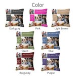 Housse de Coussin Multicolore Personnalisée avec Collage de 4 Photos et Textes Cadeau de Remerciement pour Amis Famille