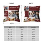Housse de Coussin Multicolore Personnalisée avec Collage de 4 Photos et Textes Cadeau de Remerciement pour Amis Famille