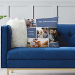 Housse de Coussin Multicolore Personnalisée avec Collage de 4 Photos et Textes Cadeau de Remerciement pour Amis Famille