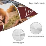 Housse de Coussin Multicolore Personnalisée avec Collage de 4 Photos et Textes Cadeau de Remerciement pour Amis Famille
