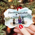 Ornement personnalisé en céramique de forme irrégulière I Love You To The Moon And Back Cadeau de Noël pour les amis