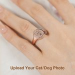 Personalized Dog Breed Ears Cat Breed Ears Ring with Engraved Name and Text Jewellery Gift for Dog and Cat Lover
