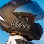 Personalised Name Motorbike Waterproof Helmet Decal Sticker Set of 2 Gift for Motorbike Lovers