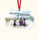 Ornement personnalisé en céramique de forme irrégulière I Love You To The Moon And Back Cadeau de Noël pour les amis