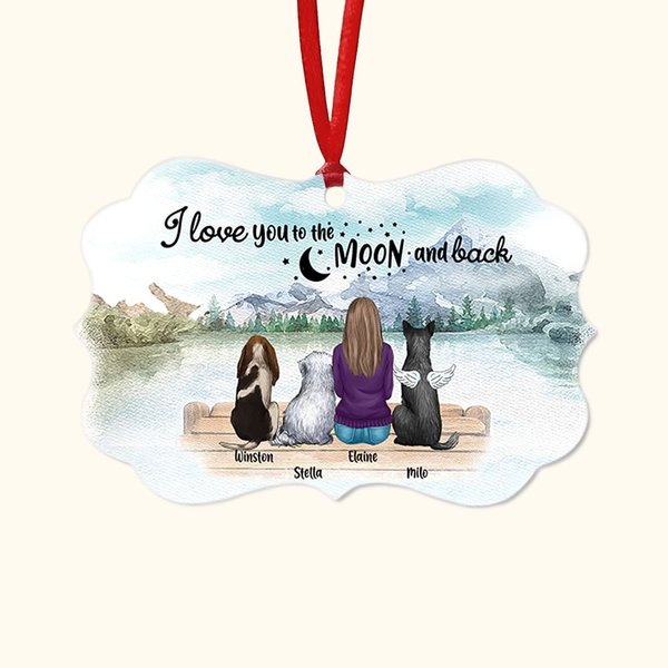 Ornement personnalisé en céramique de forme irrégulière I Love You To The Moon And Back Cadeau de Noël pour les amis