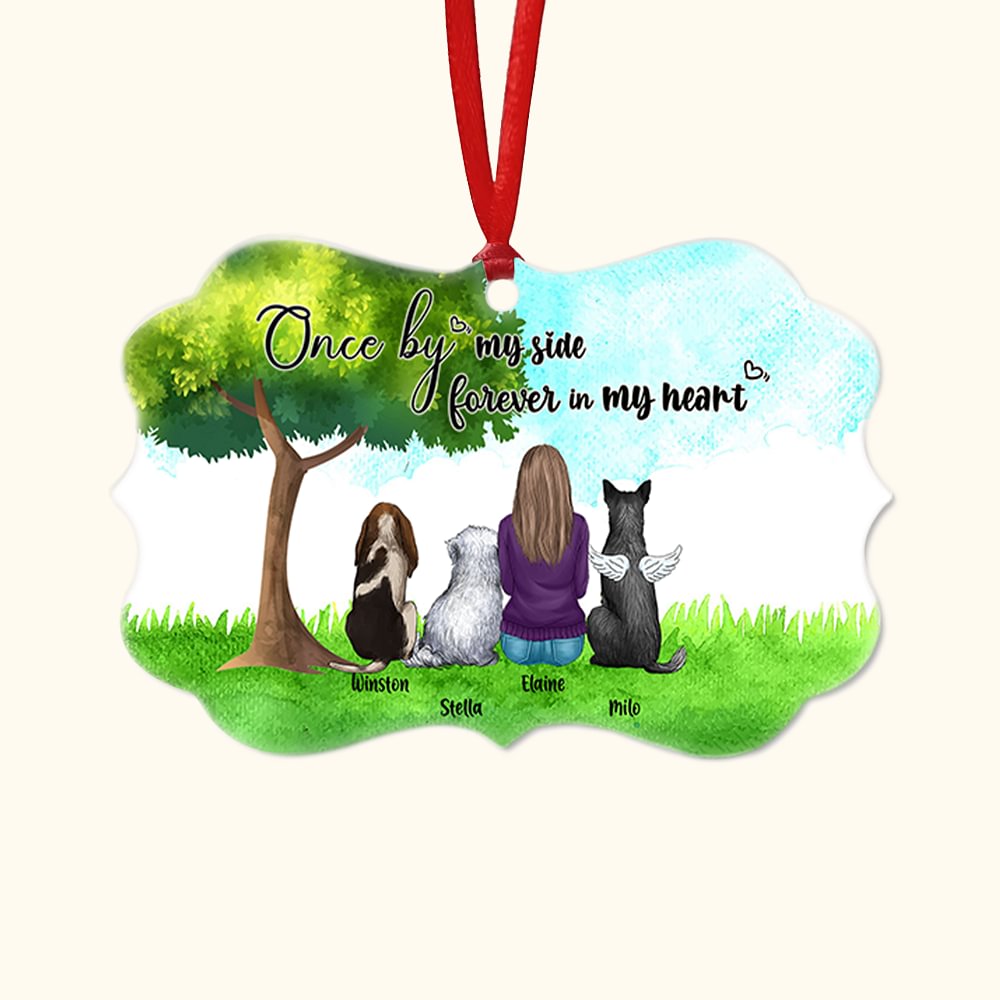 Ornement en céramique personnalisé Forever In My Heart Sunny Holiday Irregular Shape Christmas Memorial Gift for Pet Lovers (Cadeau commémoratif de No
