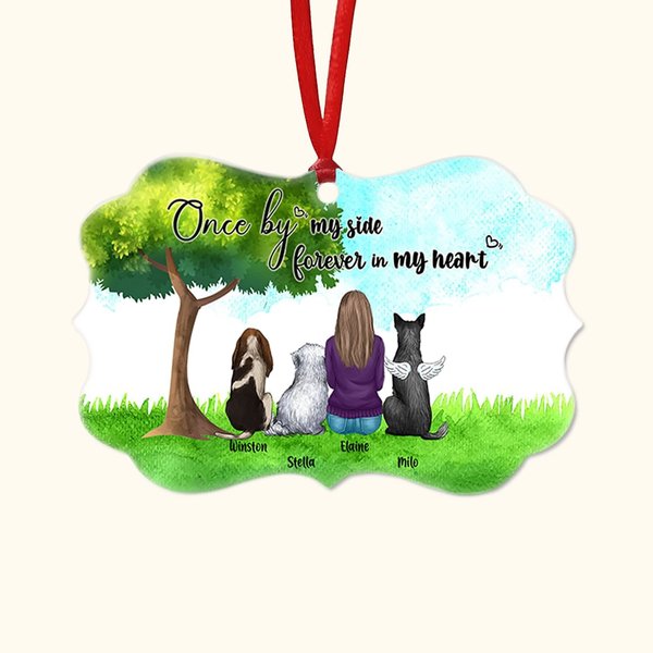 Gepersonaliseerd Once By My Side Forever In My Heart Pets Irregular Shape Ceramic Ornament Kerstcadeau voor vrienden