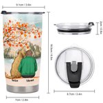 Gobelet personnalisé Fur Mama Papa Maple Tree Love 20oz avec nom Anniversaire Cadeau de Noël pour les amoureux des chiens