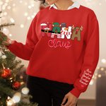 Sweatshirt T-shirt Personnalisé avec Surnom et 1-6 Nom Enfants Cadeau Famille Noël pour Maman Grand-Mère