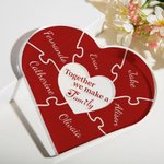 Personalized Together We Make A Family Colorful Acrylic Heart Desk Ornament with 1-12 Names Mother's Day Christmas Gift for Grandma Mother