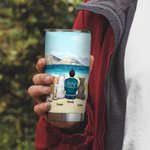 Personalized Forever in My Heart 20oz Stainless Steel Tumbler with Name Beach Vacation Theme Coffee Cup Birthday Christmas Gift for Dog Lovers