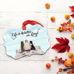 Ornement en céramique de forme irrégulière personnalisé Life Is Better With a Dog/Dogs Pets Cadeau de Noël pour les amis